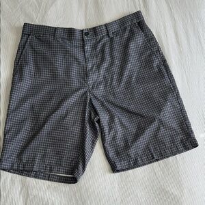 PGA Tour Men's Black Checkered Golf Shorts- 34